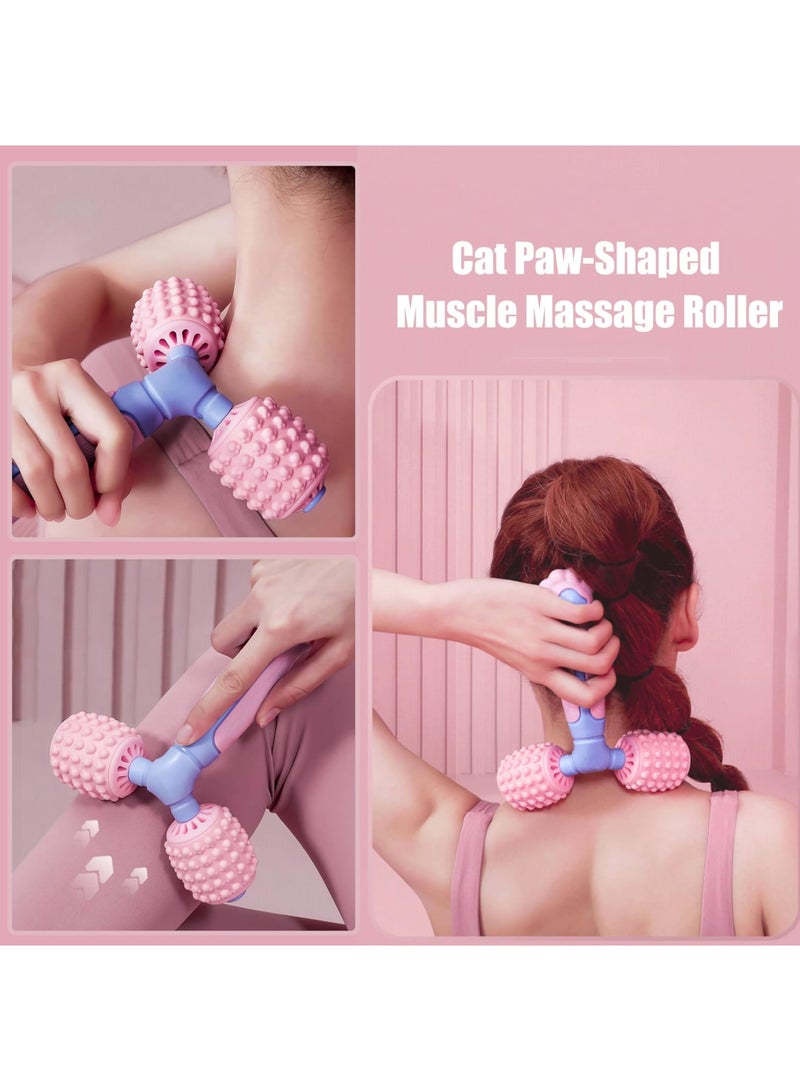 سيوسي أسطوانة تدليك العضلات لاسترخاء العضلات، مصممة لليوجا والبيلاتيس، وتخفف من آلام العضلات، عصا تدليك السيليكون لراحة عضلات الساق، أداة تشكيل الجسم (وردي) - Image 2